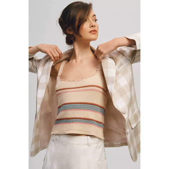 Anthropologie Maeve Gingham Blazer - New Large - Picture 3 of 5